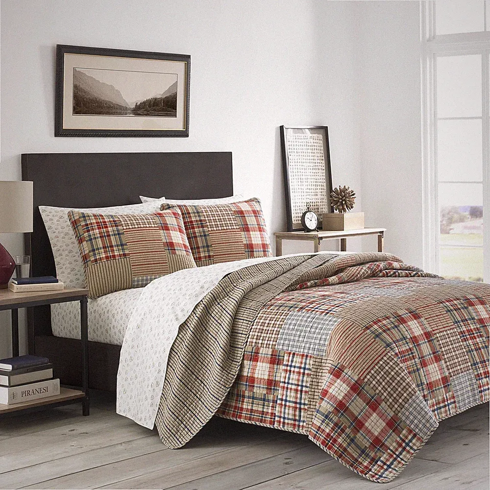Eddie Bauer - Twin Quilt Set, Reversible Cotton Bedding with Matching Sham, L...