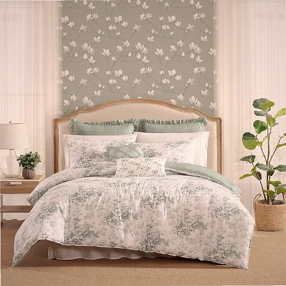 King Comforter Set, Premium Cotton Bedding with Matching Shams & Bonus Decorat
