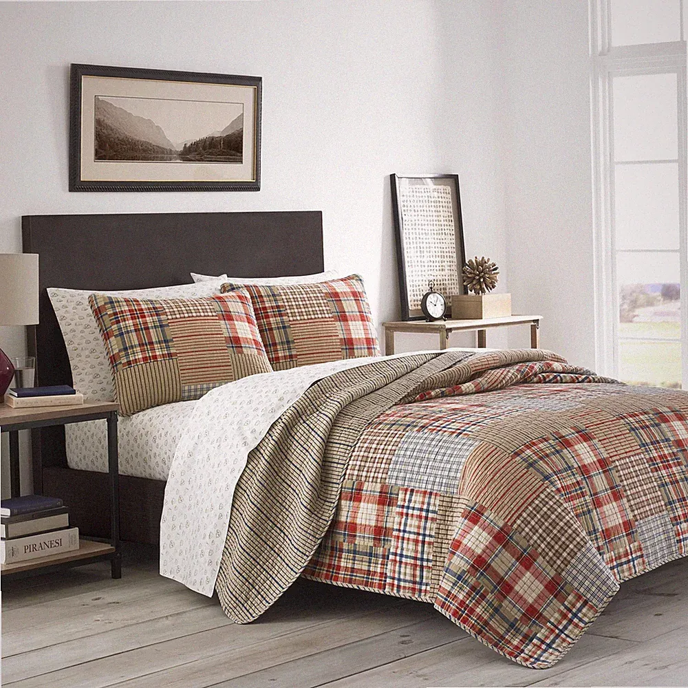 King Quilt Set, Reversible Cotton Bedding with Matching Shams, Lightweight Home