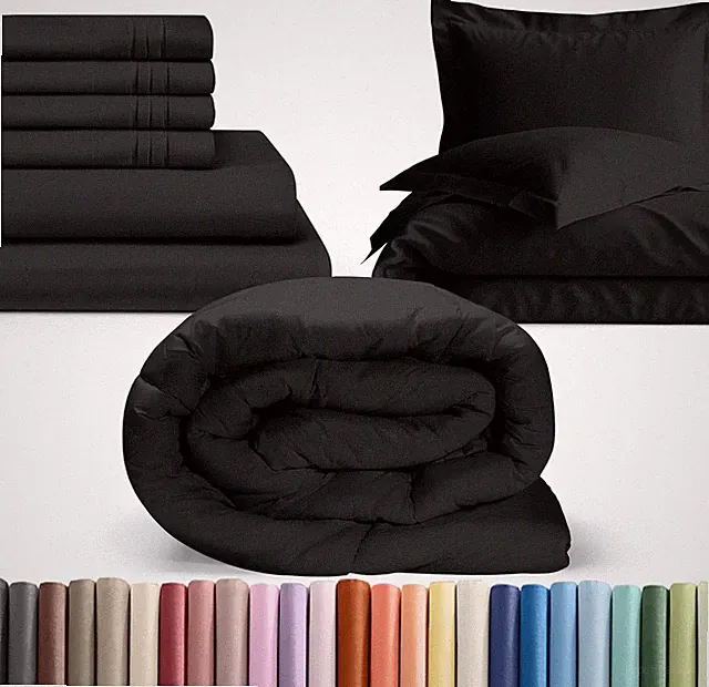 Luxury 6-Piece California King Bed Sheet Set with Comforter & Duvet Cover