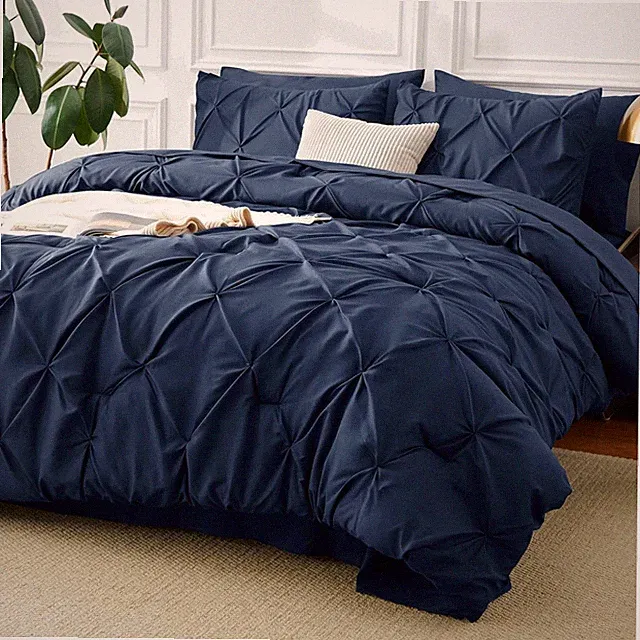 Luxury Pintuck Bedding Set - 7 Piece Cal King Comforter Gift