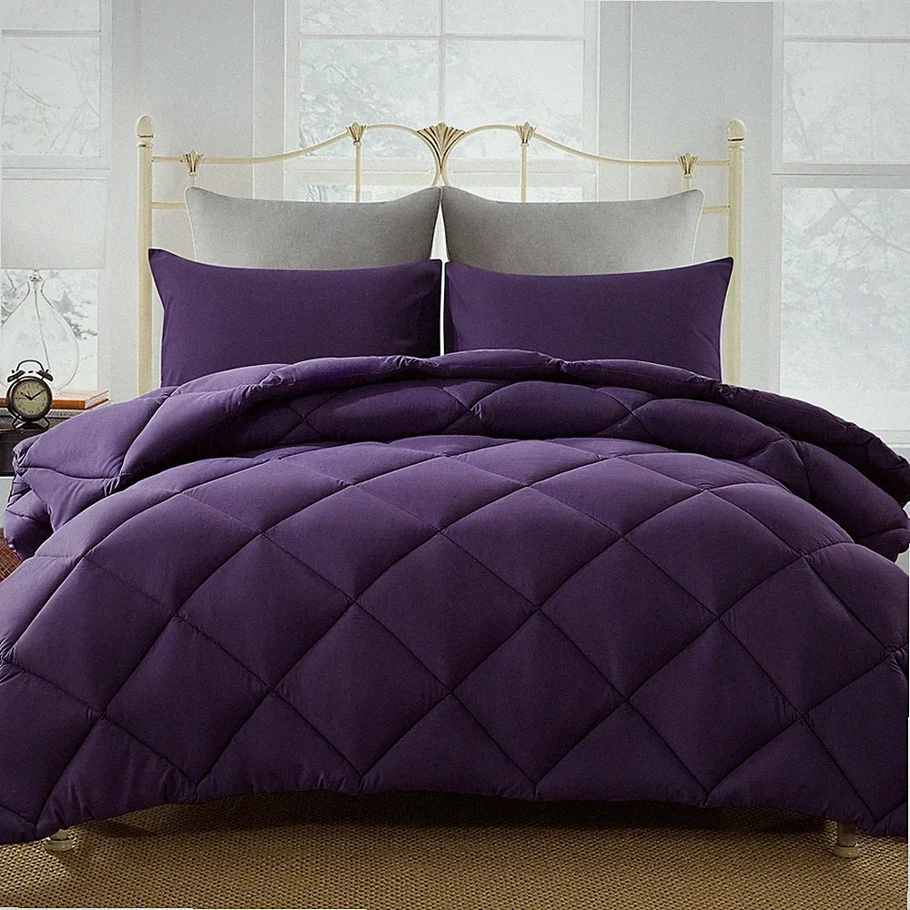 Purple Full Size Comforter Set Soft Down Alternative Bedding with Pillow Shams