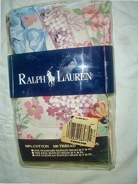 Ralph Lauren (1) Standard Pillow Sham Ruffled • Floral • Vintage • Cottage Core