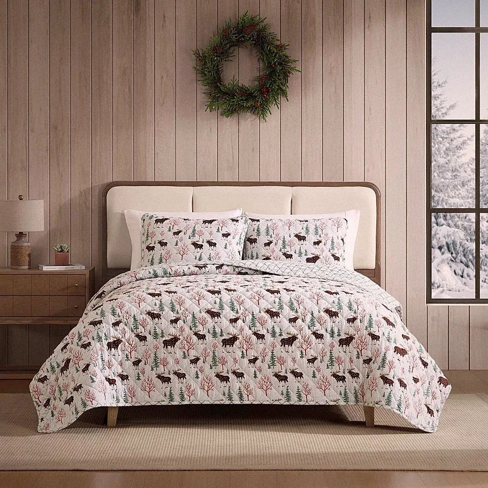 Twin Quilt Set, Super Soft Bedding with Matching Shams, Rounded Corners, Di...