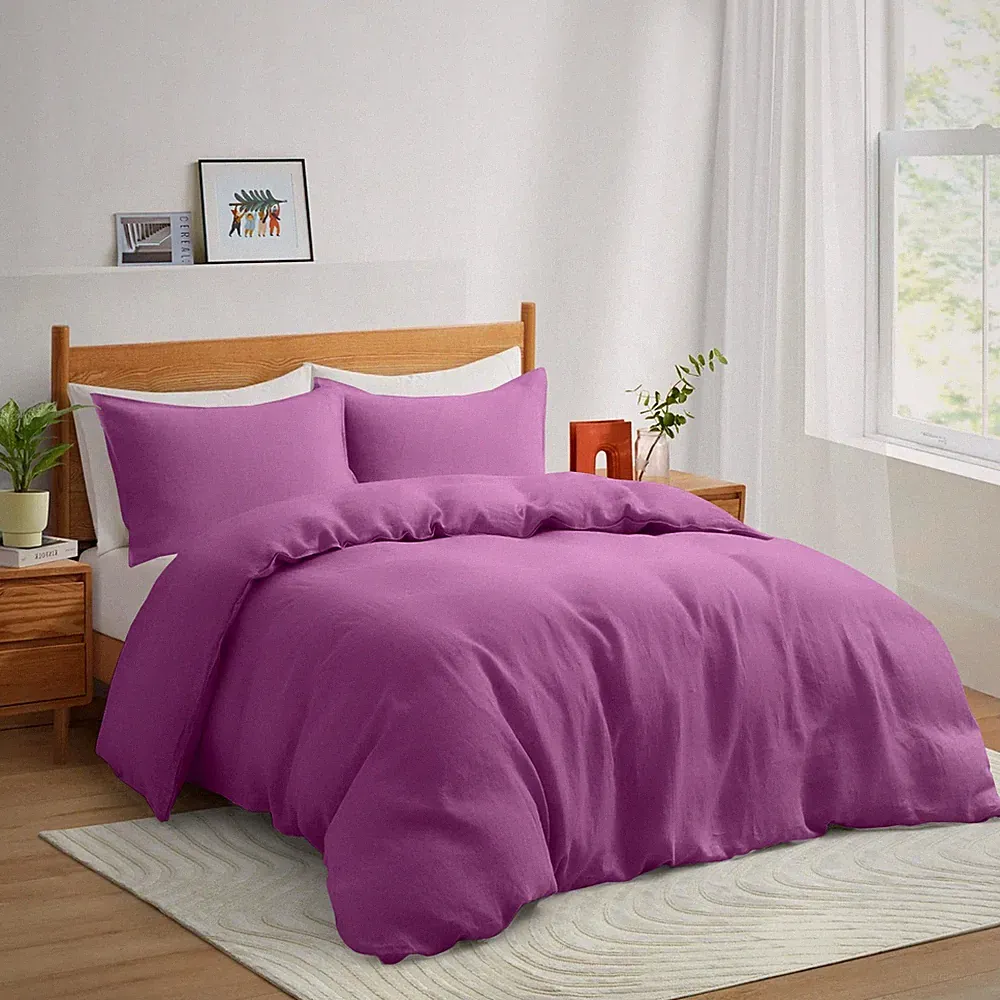 Ultra Soft Duvet Cover Bedding Set with Pillow Shams Reversible Comforter Cover